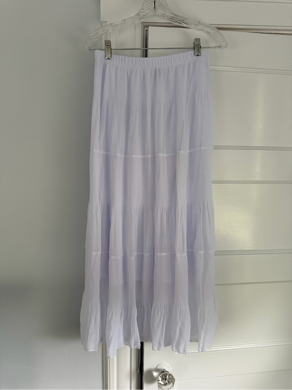 Amazon White Tiered Maxi Skirt